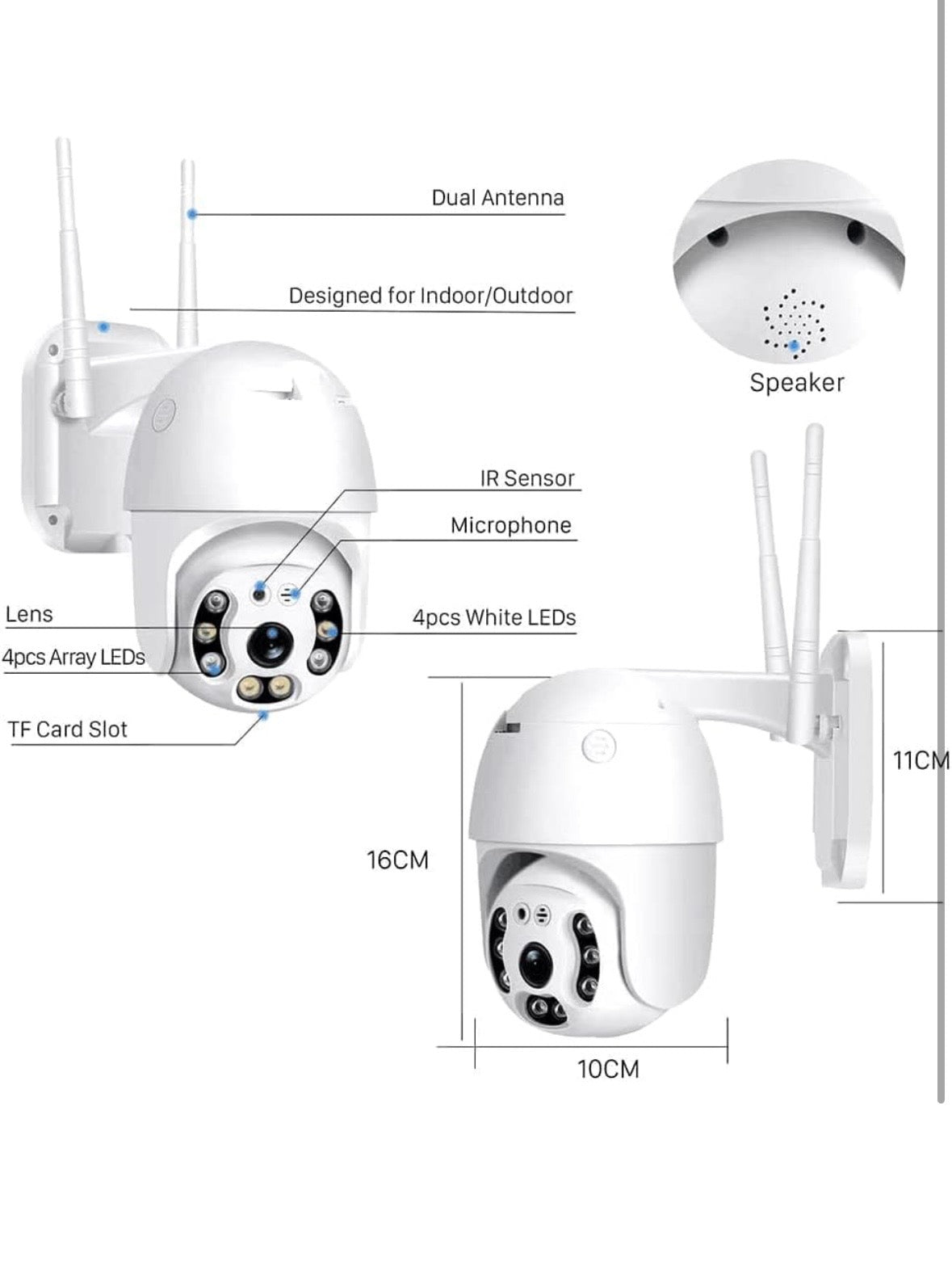 5MP WiFi Outdoor PTZ Security Camera | 360° View | Full HD | Color Night Vision