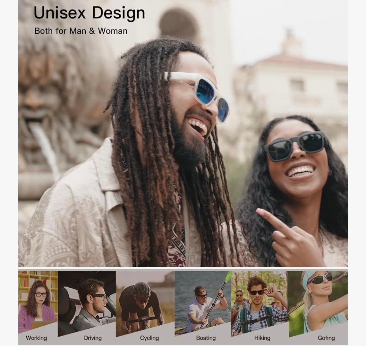 Glasses,Polarized Sunglasses with Bluetooth Speaker,Athletic/Outdoor UV Protection and Voice Control,