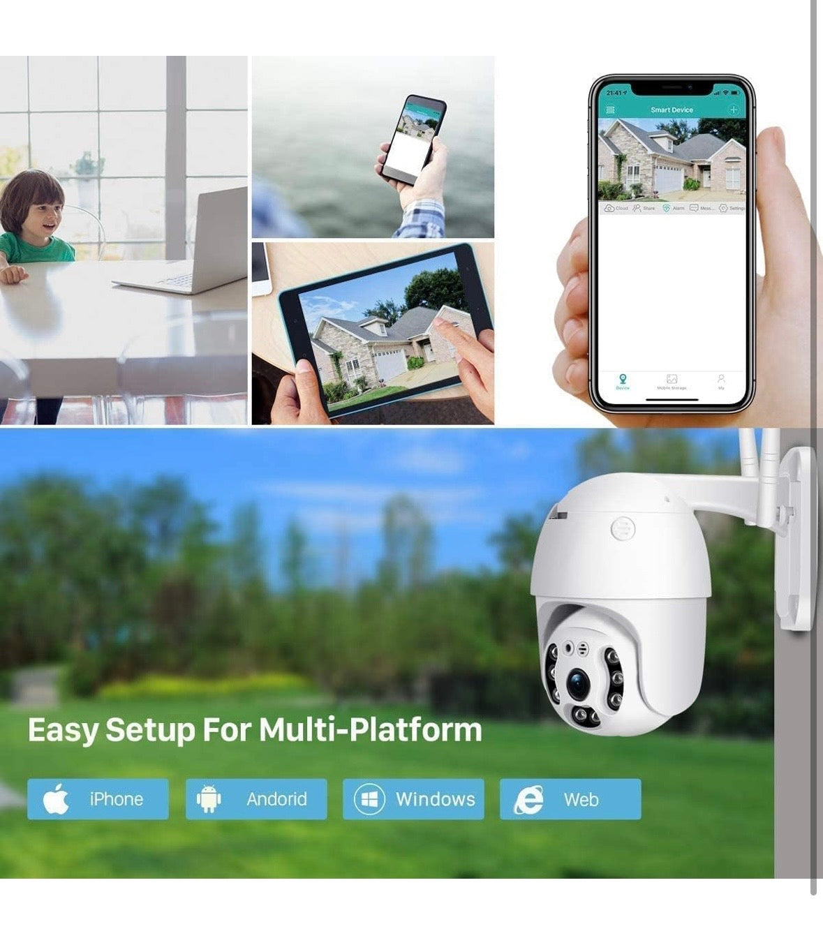 5MP WiFi Outdoor PTZ Security Camera | 360° View | Full HD | Color Night Vision