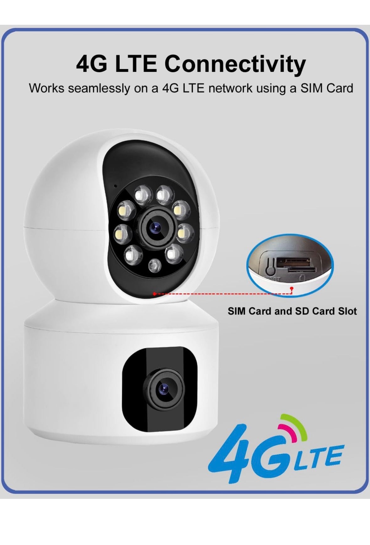 SIM CAMERA 🔥 4MP HD Smart 4G Dual-Lens CCTV Camera – 4G LTE Connectivity | 360° Coverage | Two-Way Audio | Colorful Night Vision | True Plug & Play, Easy Setup | Made in India | IFI-4G1N