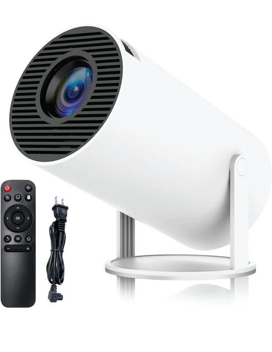 Portable Smart Mini Projector, 4K 1080P Full HD Projector Supports Netflix, Prime and YouTube Etc. WiFi 5G, BT-5.0, Cinema Projector 180° Android 11, Compatible with TV Stick/Windows/iOS/Android