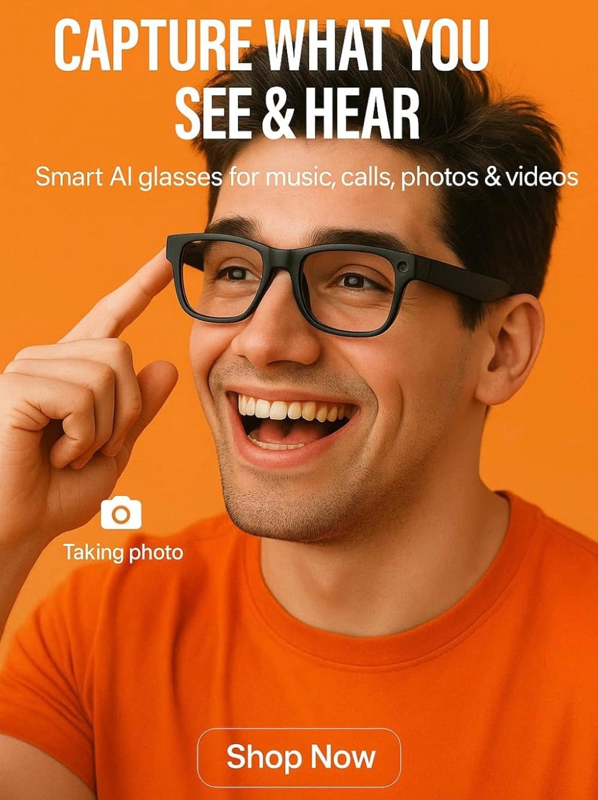 AI Smart Glasses with 8MP HD Camera for Hands-Free Photo and Video AI Voice Assistant Object Recognition | Bluetooth 5.3 Dual Mic Noise Reduction Smart Wearable for Daily Use