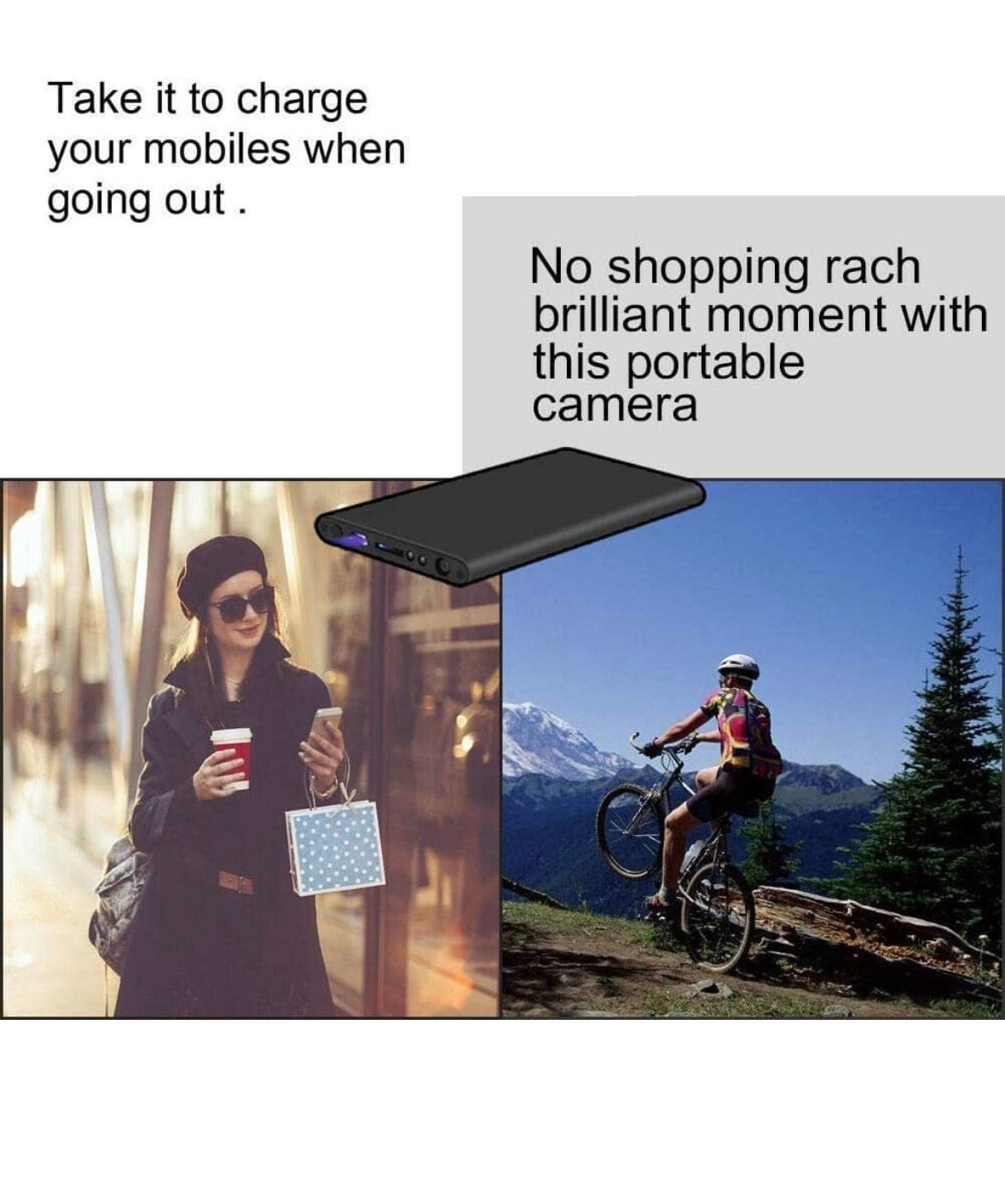 4K HD WiFi Power Bank Camera 10000 MAH 1080P Hidden HD spy Security Camera Audio & Night Vision Live Video Recorder