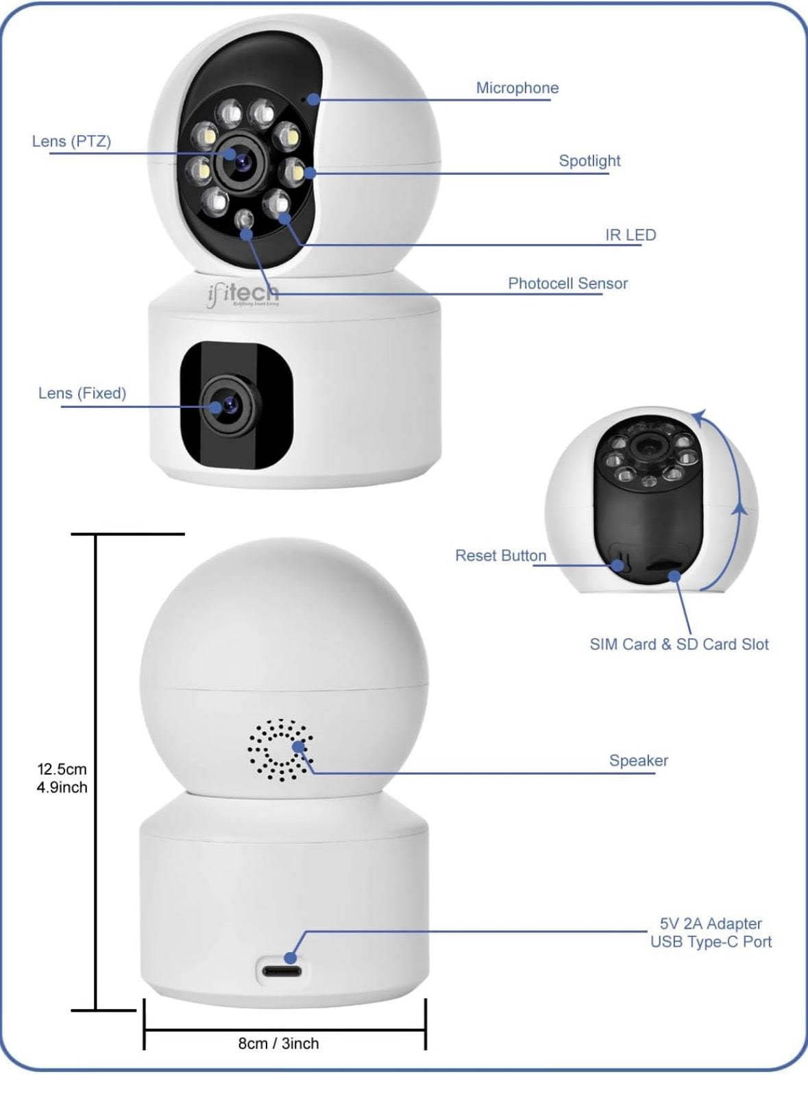 SIM CAMERA 🔥 4MP HD Smart 4G Dual-Lens CCTV Camera – 4G LTE Connectivity | 360° Coverage | Two-Way Audio | Colorful Night Vision | True Plug & Play, Easy Setup | Made in India | IFI-4G1N