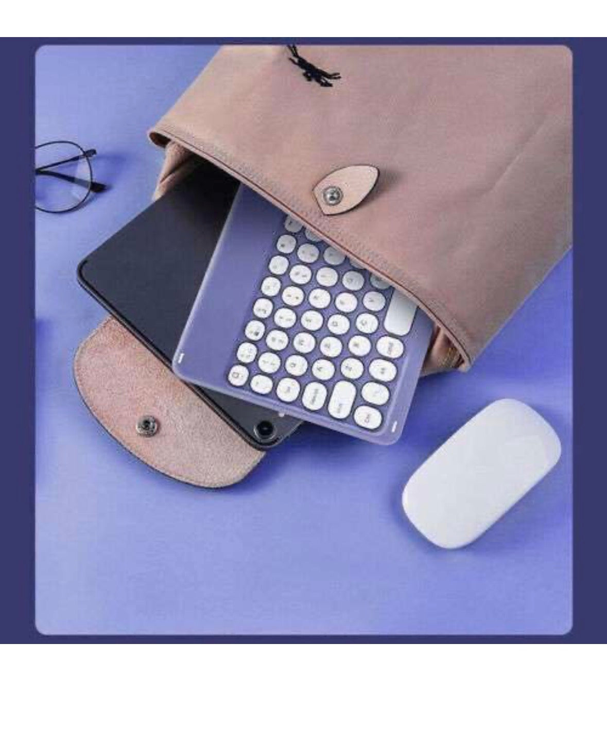 Ultra-Slim Bluetooth Keyboard and Mouse Set, Multicolor Portable Mini Wireless Rechargeable Compatible with Apple iPad iPhone Samsung Tablet Android iOS Windows