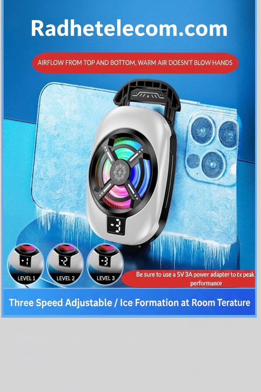 Semiconductor Mobile Cooler | Smart AI,L1,L2 Mode for Temperature Control |15W Freeze Cooling | for iPhone 12/13/14/15/16, iPads and Android Smartphones (Black)
