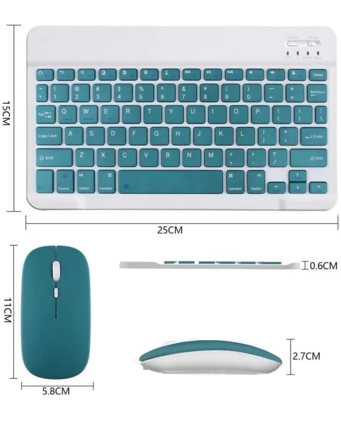 Ultra-Slim Bluetooth Keyboard and Mouse Set, Multicolor Portable Mini Wireless Rechargeable Compatible with Apple iPad iPhone Samsung Tablet Android iOS Windows