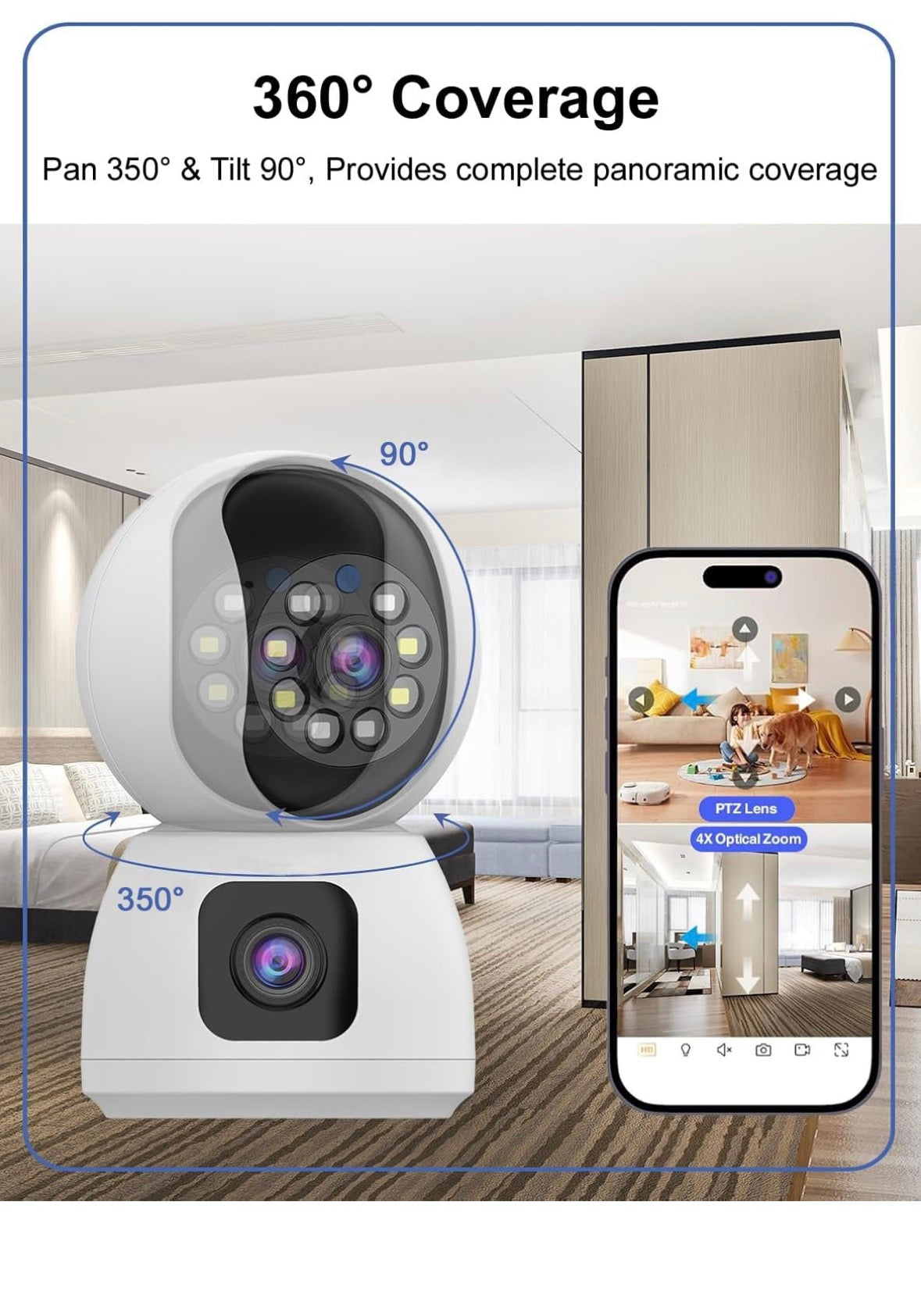SIM CAMERA 🔥 4MP HD Smart 4G Dual-Lens CCTV Camera – 4G LTE Connectivity | 360° Coverage | Two-Way Audio | Colorful Night Vision | True Plug & Play, Easy Setup | Made in India | IFI-4G1N