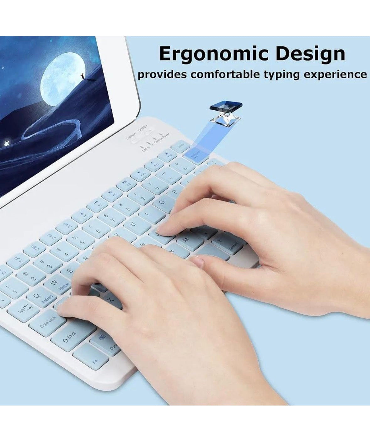 Ultra-Slim Bluetooth Keyboard and Mouse Set, Multicolor Portable Mini Wireless Rechargeable Compatible with Apple iPad iPhone Samsung Tablet Android iOS Windows