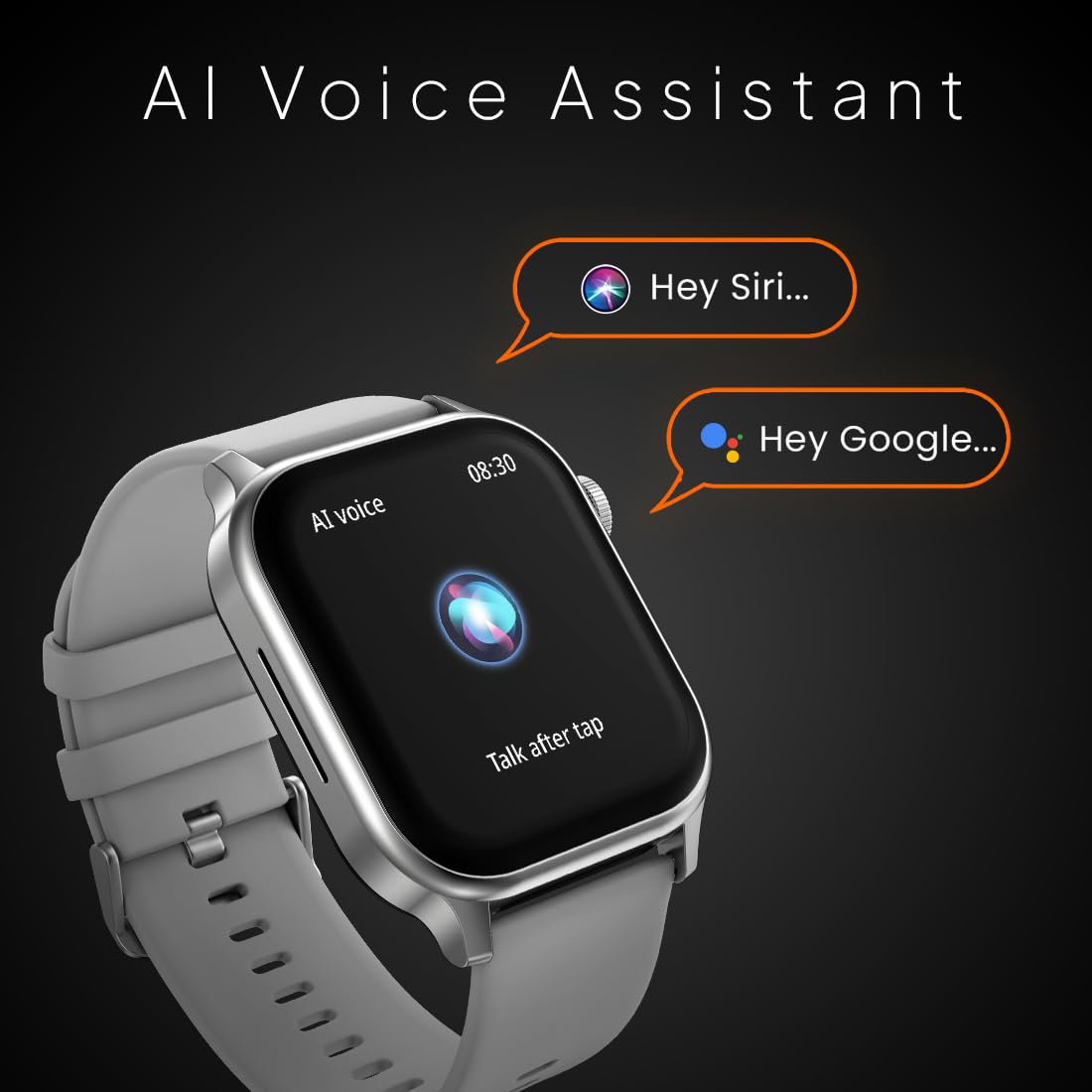 HD Smartwatch with Bluetooth Calling, AI Voice Assistant & 120+ Sports Modes