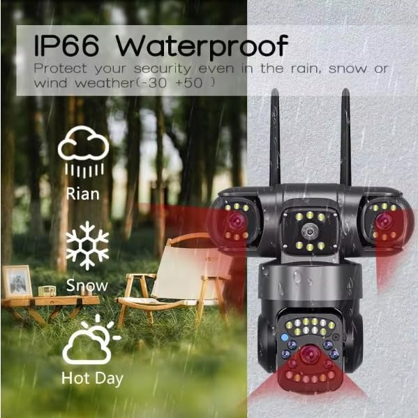 V380 Pro Smart 3-Lens Outdoor Camera